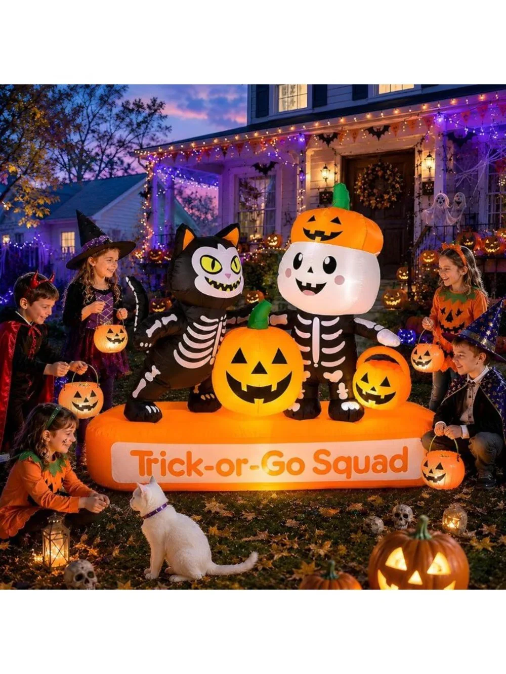 7FT Halloween Inflatable Trick-or-Treat Yard Decor | Spooky Outdoor Decoration